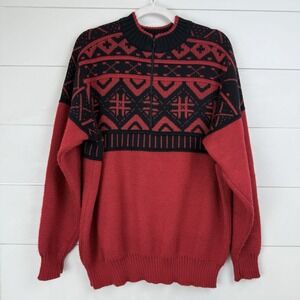 VTG 80s/90s Obermeyer Ski‎ Sweater 1/2 Zip Apres Ski Wool Blend Men Large